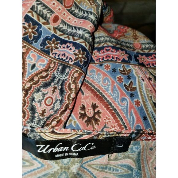Urban CoCo Women's Patterned Boho Dress Lightweight Tassel Dress Large NWOT - Picture 9 of 9